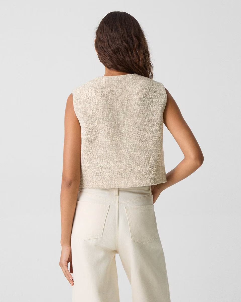 Patch Pocket Vest in Texture Tweed