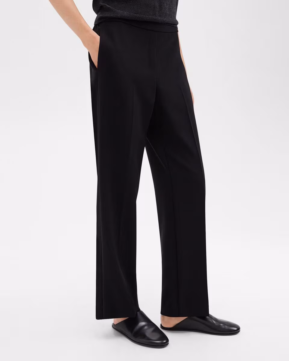 Wide-Leg Pull-On Pant in Admiral Crepe