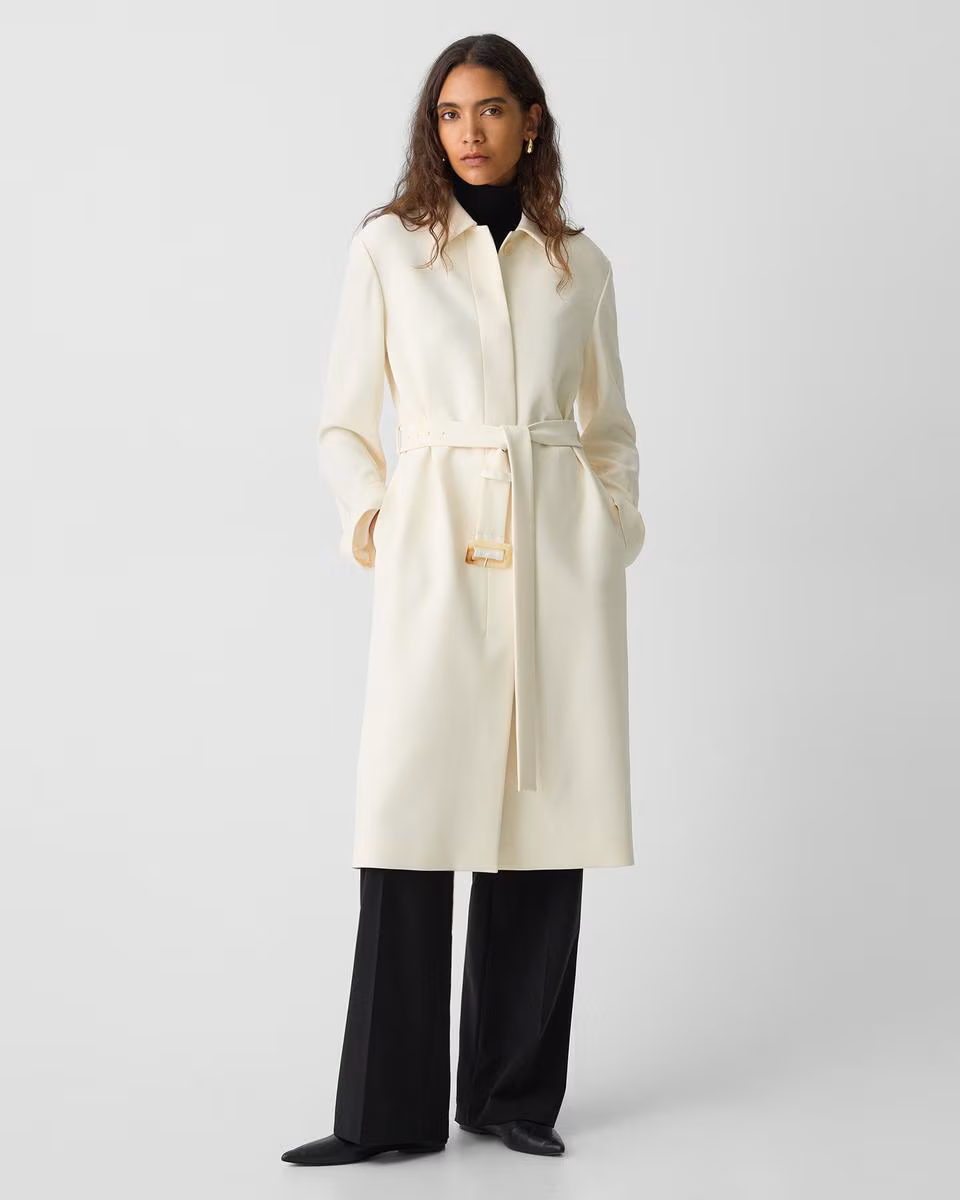 Slim Car Coat in Admiral Crepe