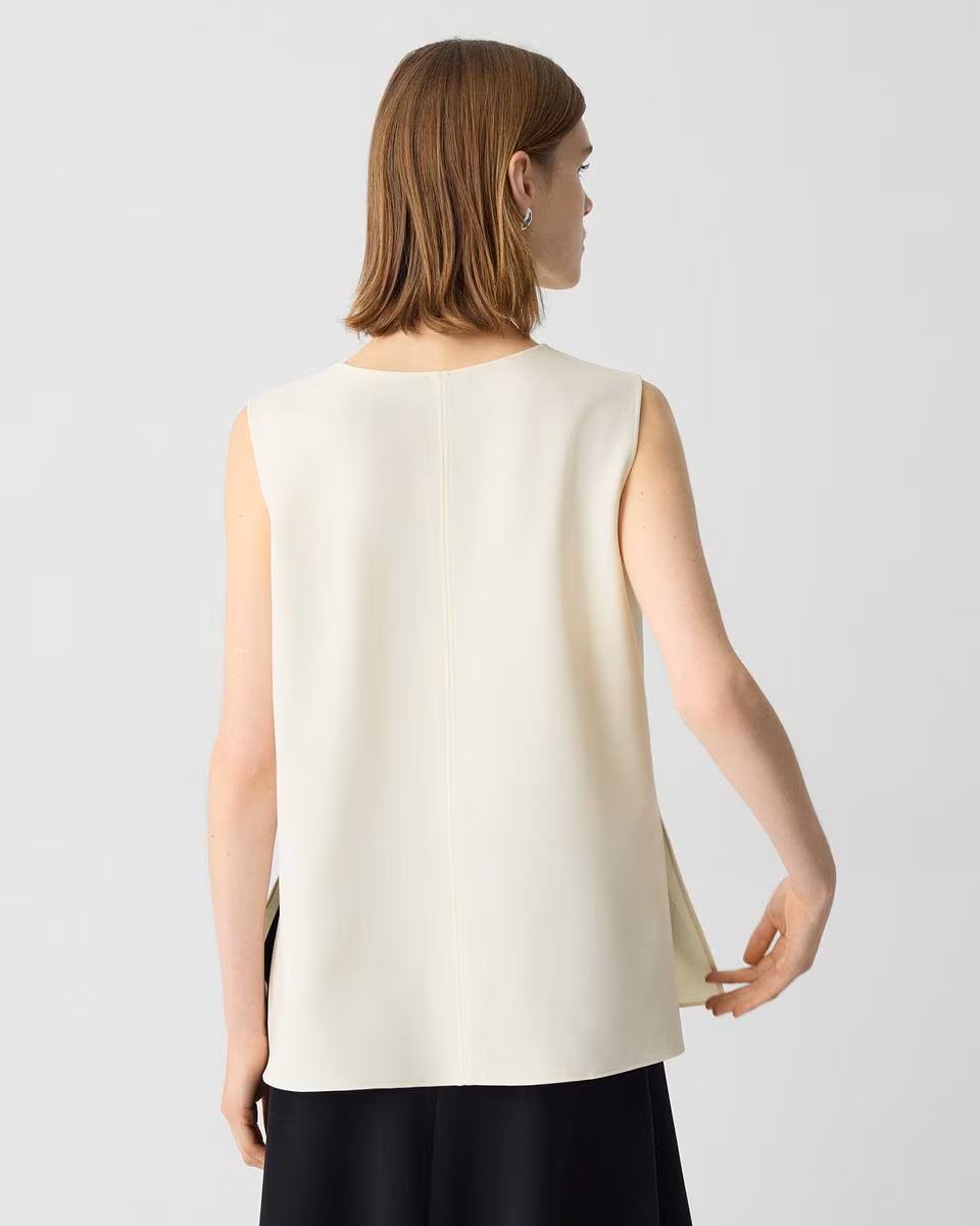 V-Neck Blouse in Admiral Crepe