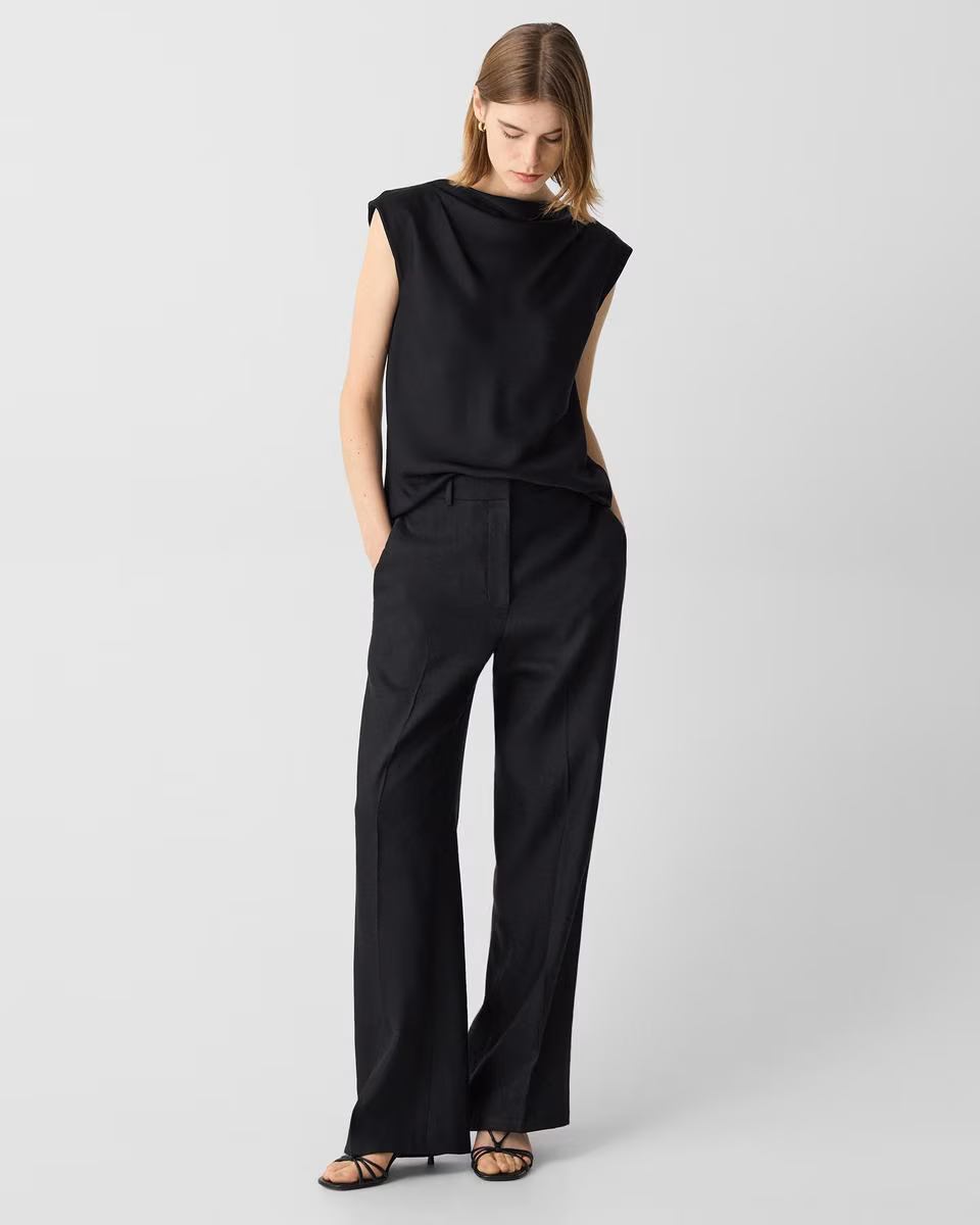 Straight Pant in Linen-Viscose