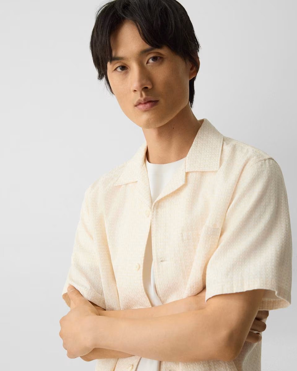 Noll Camp Shirt in Geometric Cotton