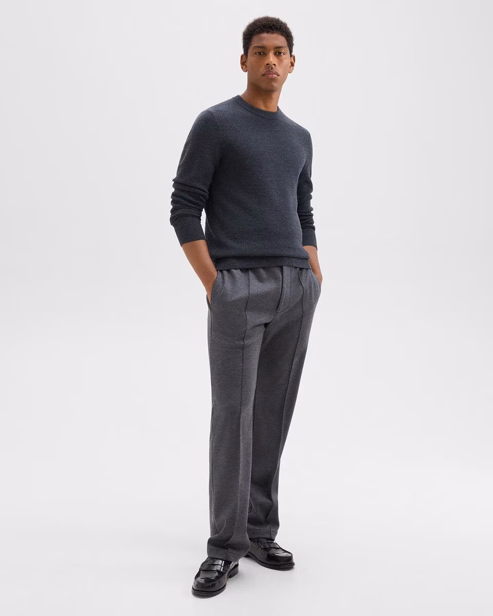 Relaxed Drawstring Pant in Wool-Blend Knit