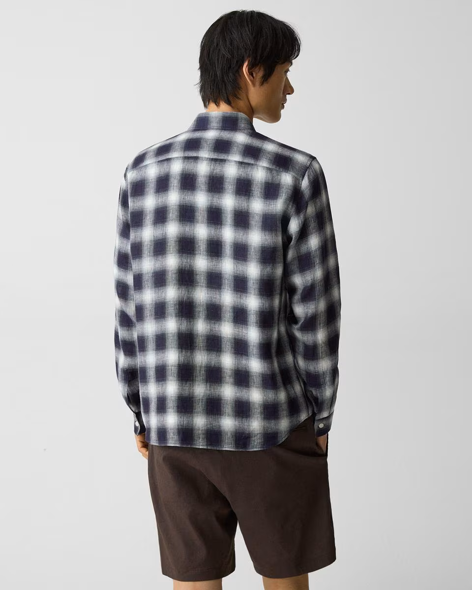 Irving Shirt in Ombré Check Linen