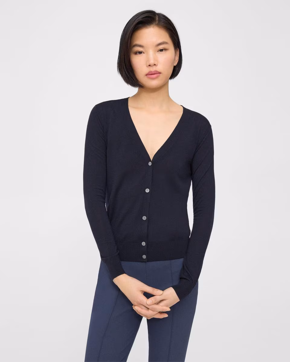 V-Neck Cardigan in Regal Wool