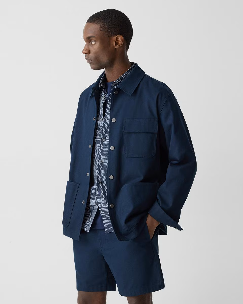 Utility Coat in Stretch Cotton Canvas