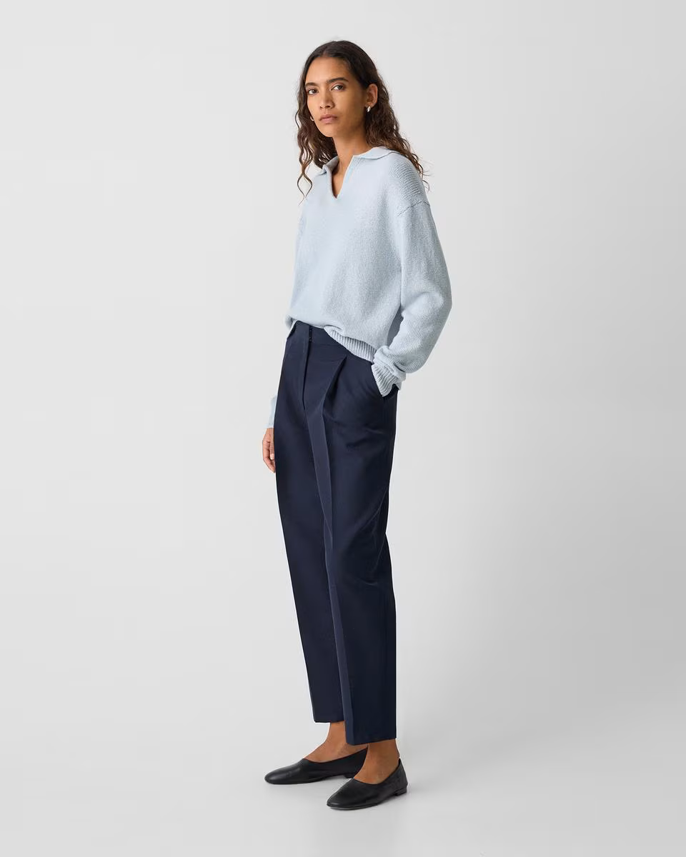 Tapered High-Rise Pant in Wool-Blend