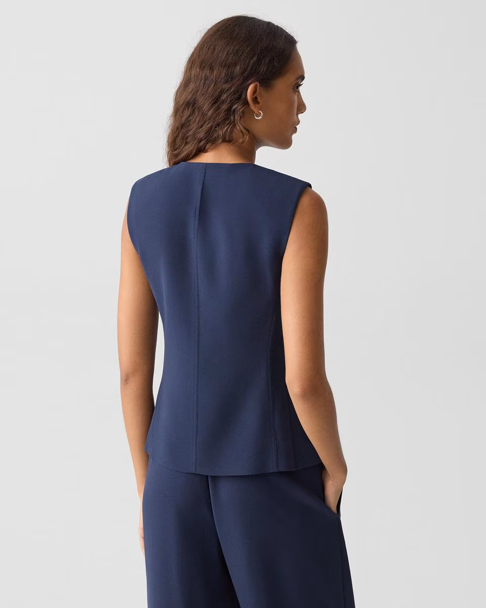 Zig Zag Vest in Satin Crepe