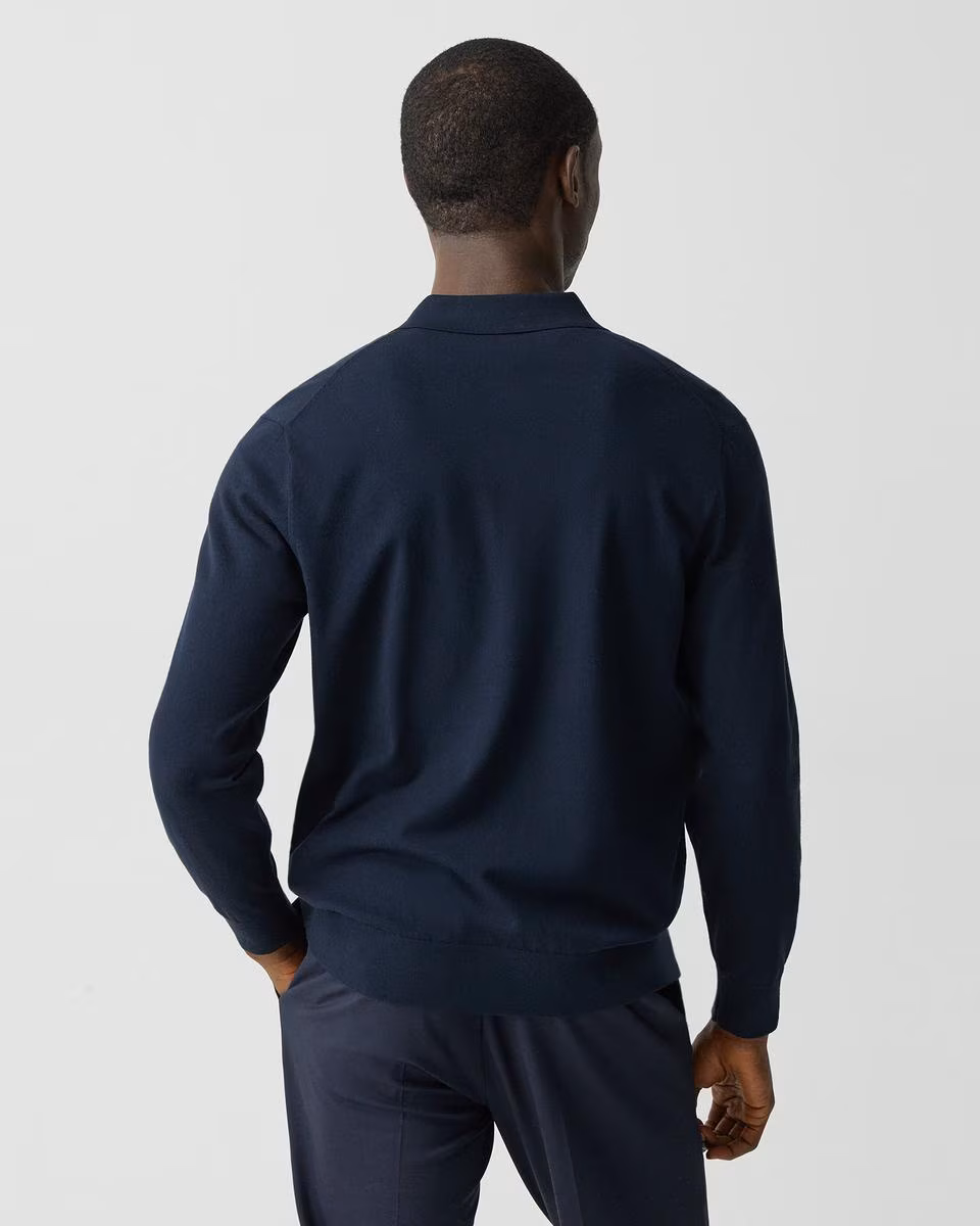 Quarter-Zip Polo Sweater in Light Bilen