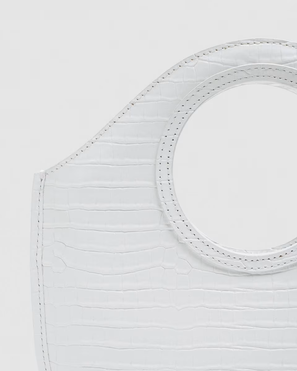 Mini Circle Bag in Embossed Leather