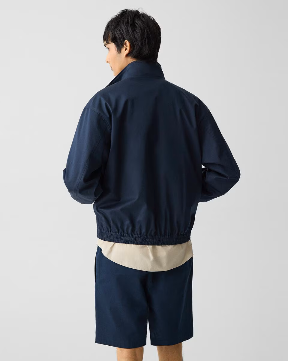 Stand Collar Jacket in Cotton-Blend Twill