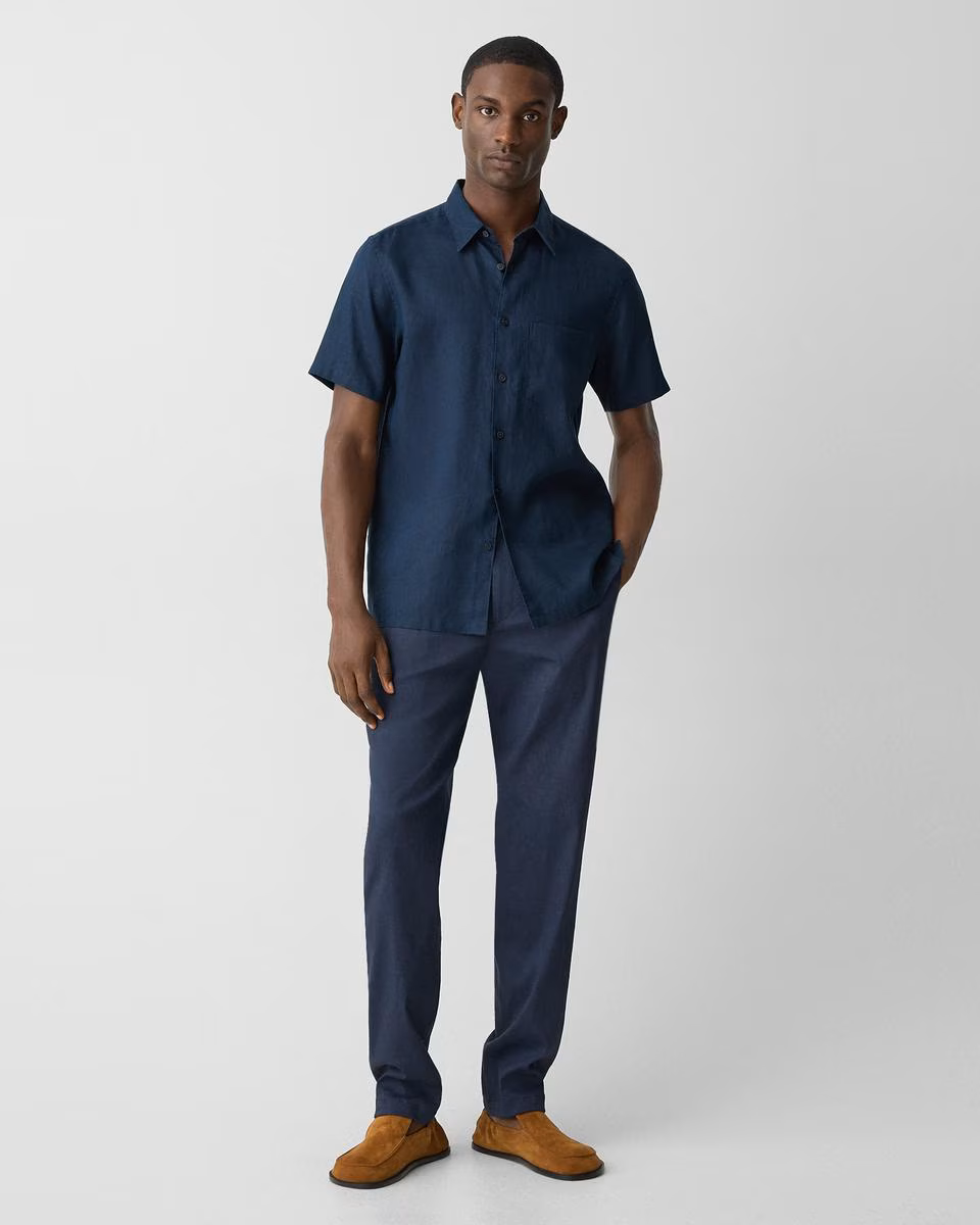 Irving Short-Sleeve Shirt in Relaxed Linen