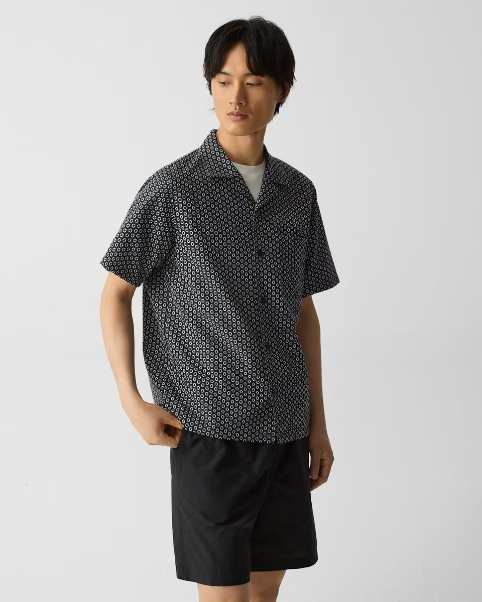 Noll Camp Shirt in Geometric Cotton