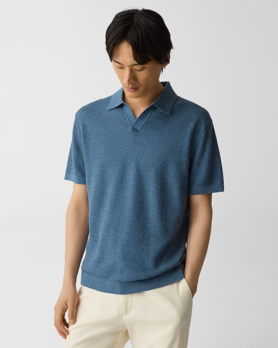 Brenan Polo Shirt in Pacific Linen