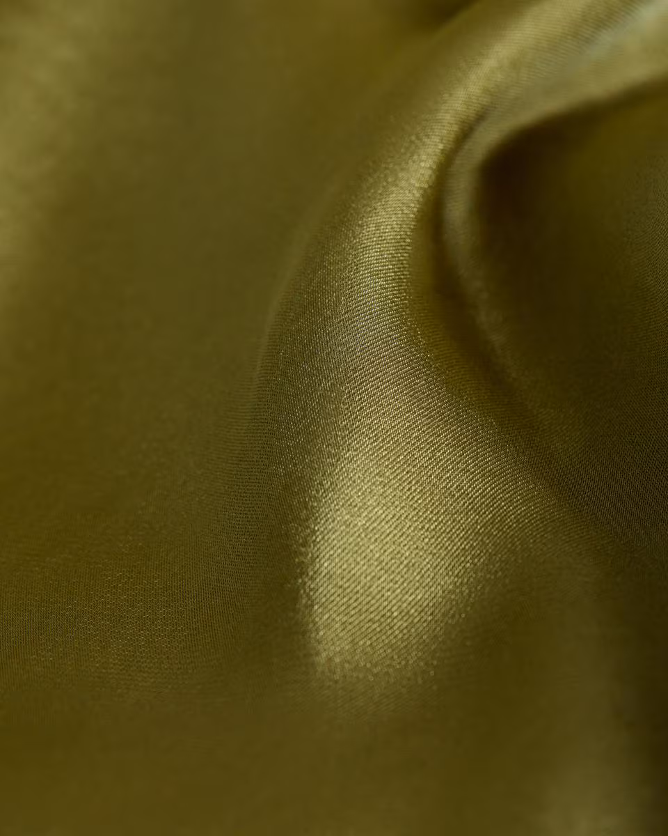 Ruched Midi Skirt in Crushed Satin