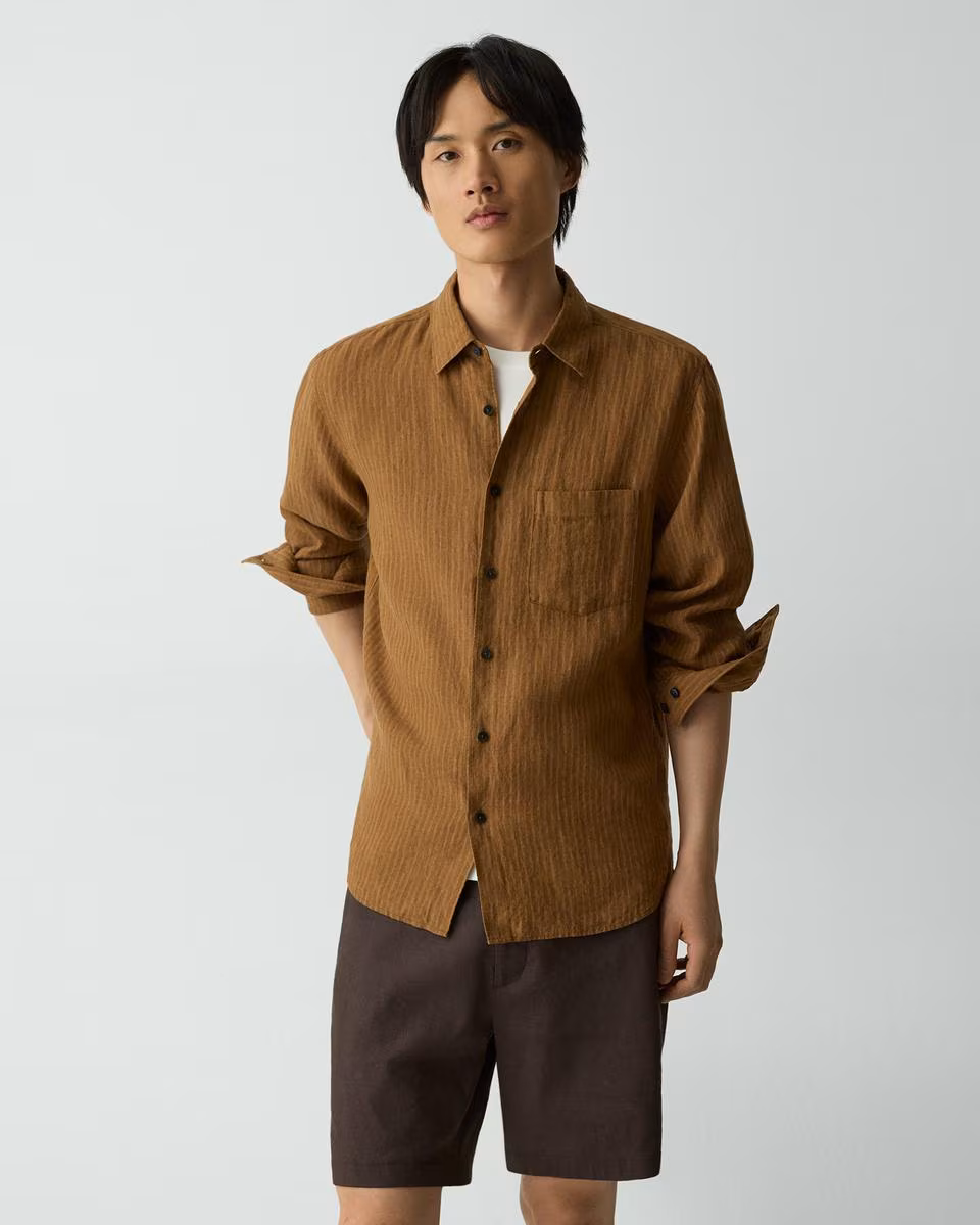 Irving Shirt in Striped Linen