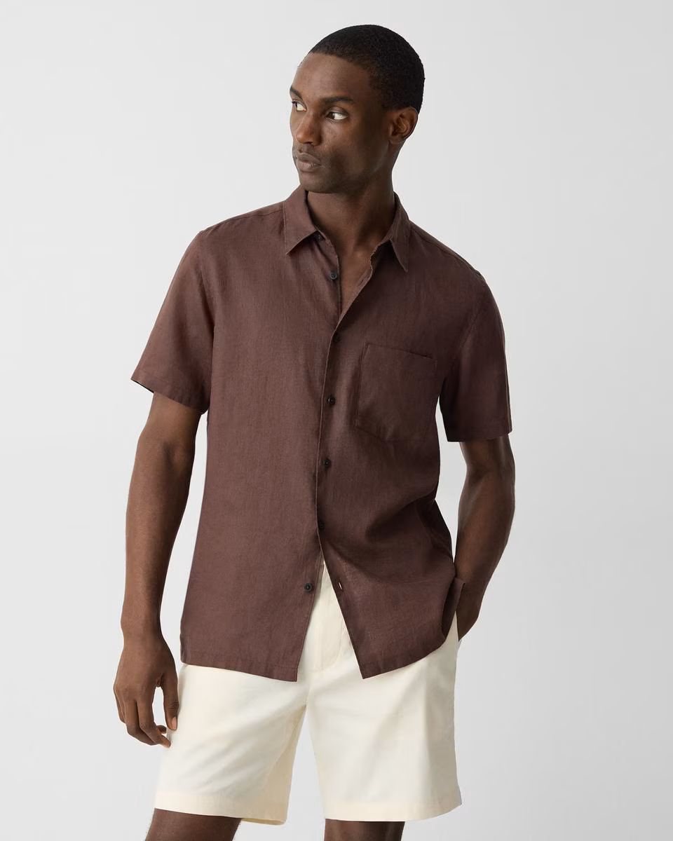 Irving Short-Sleeve Shirt in Relaxed Linen