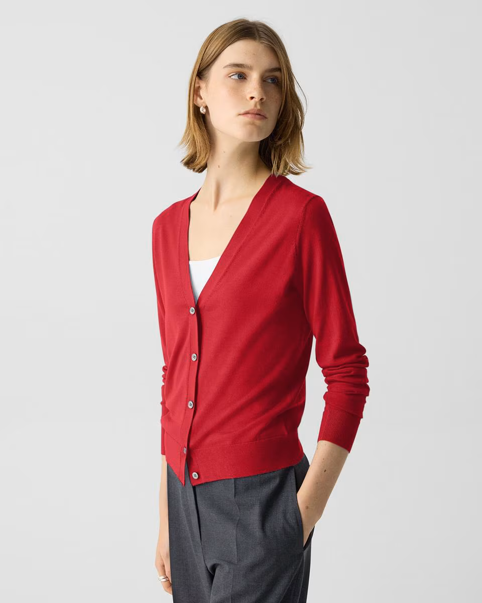V-Neck Cardigan in Regal Wool