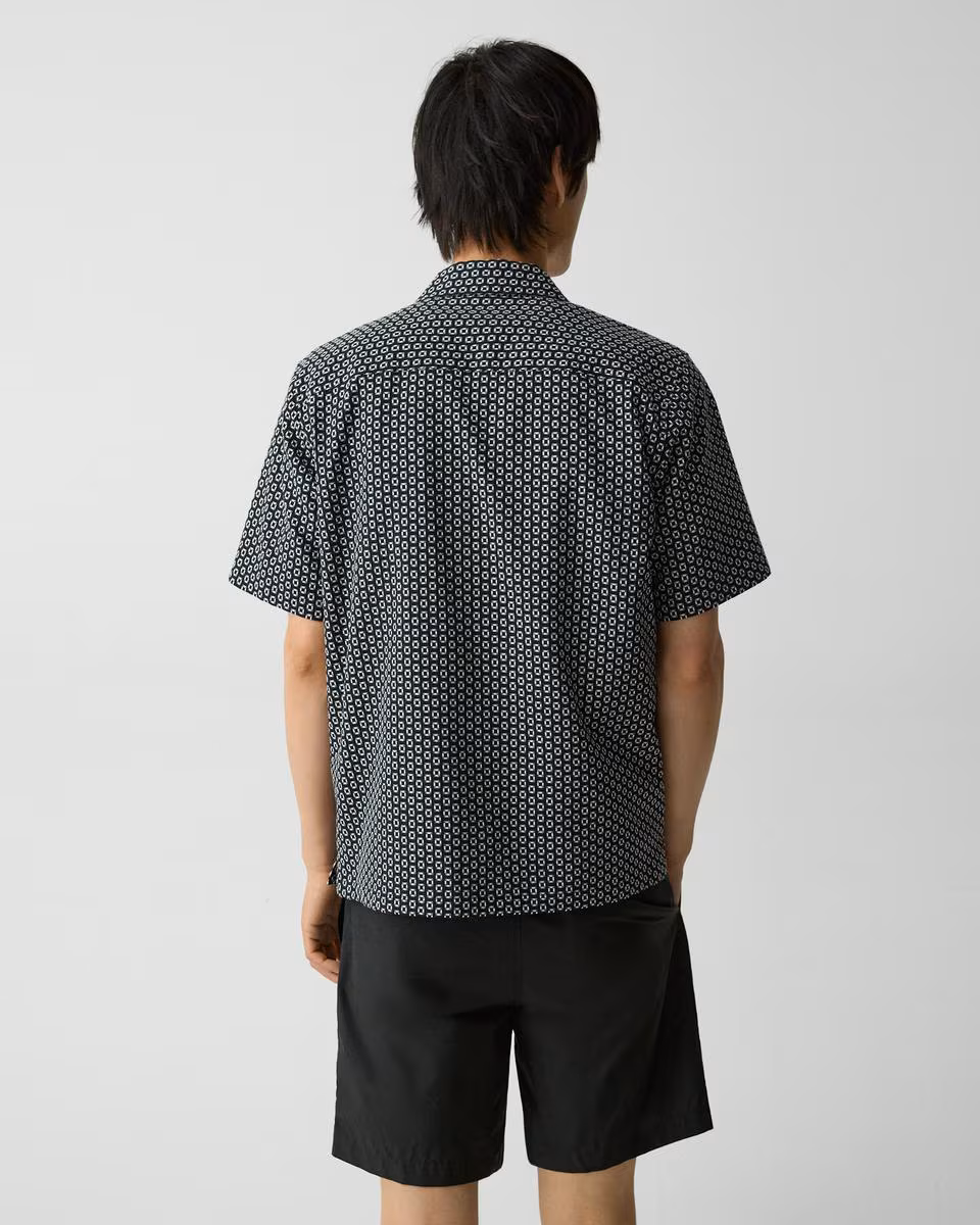 Noll Camp Shirt in Geometric Cotton