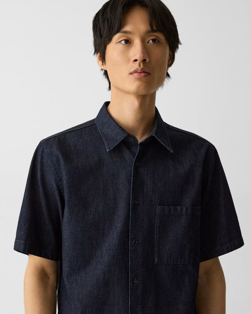 Noll Short-Sleeve Shirt in Summer Denim