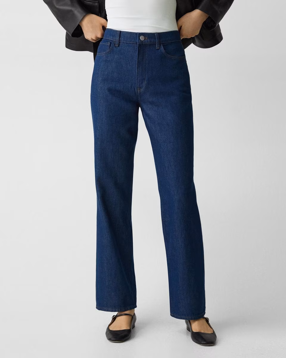 High-Waisted Straight Pant in Relaxed Denim
