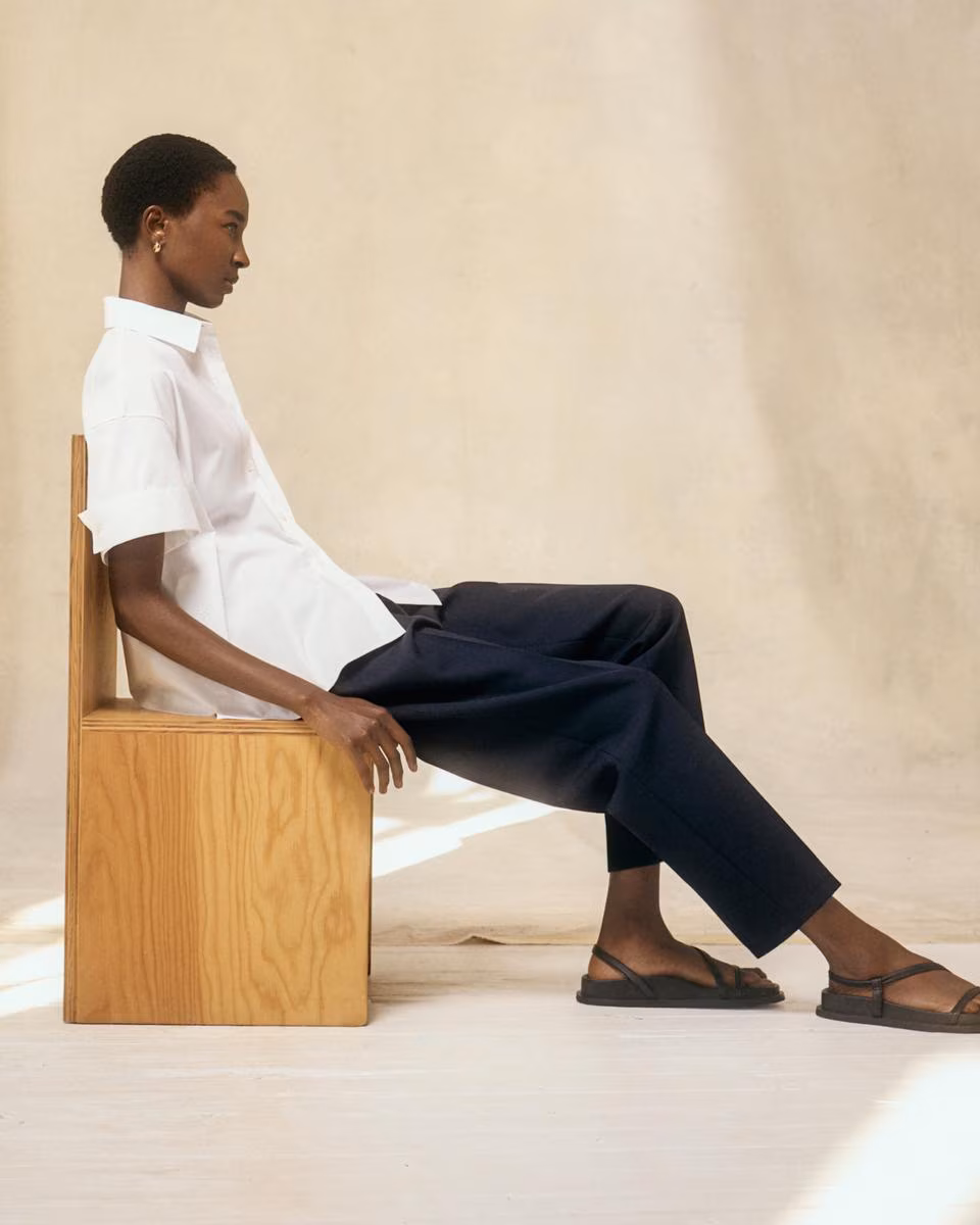 Tapered High-Rise Pant in Wool-Blend