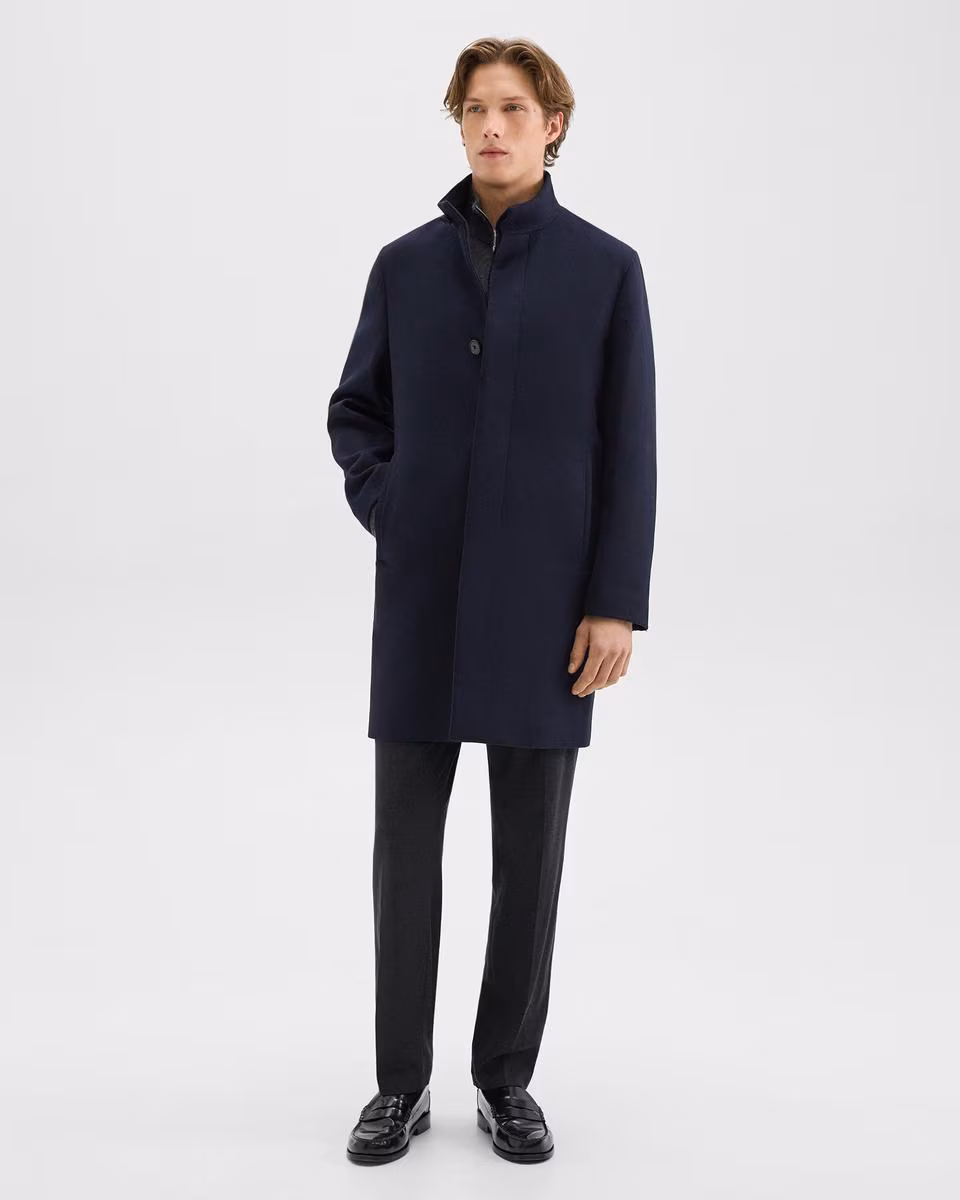Belvin Coat in Wool-Blend Melton
