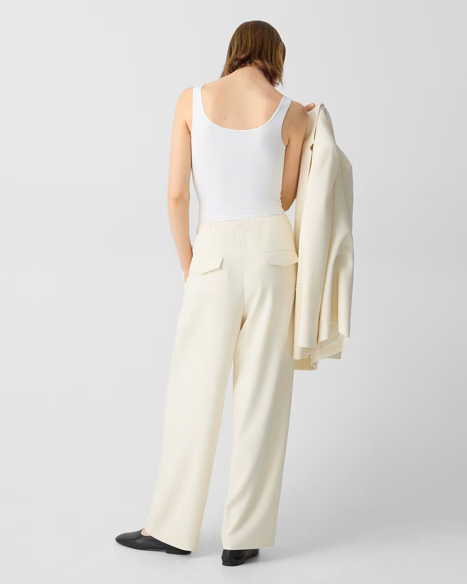 30'' Pleated Pull-On Pant in Admiral Crepe