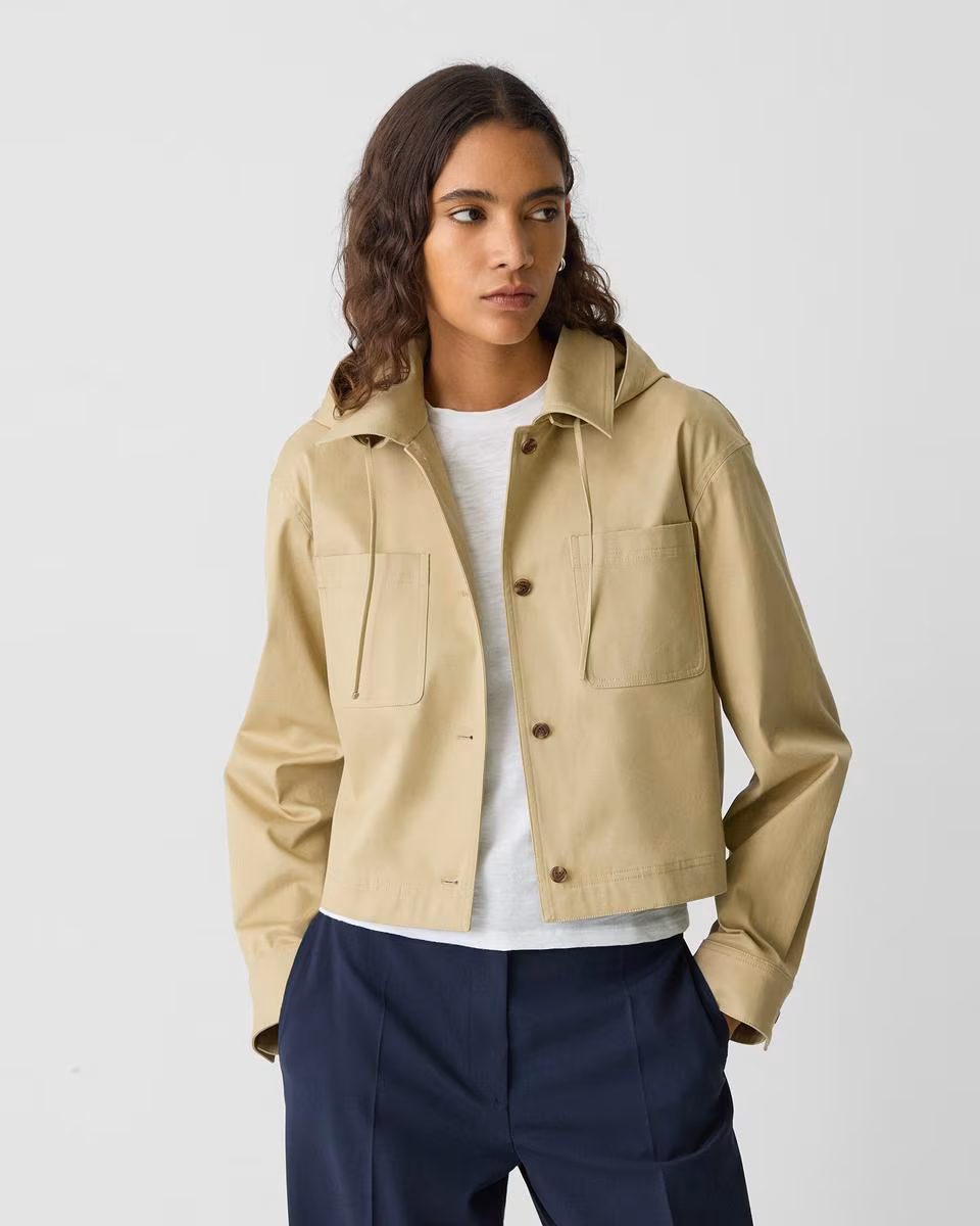 Hooded Jacket in Cotton Chino