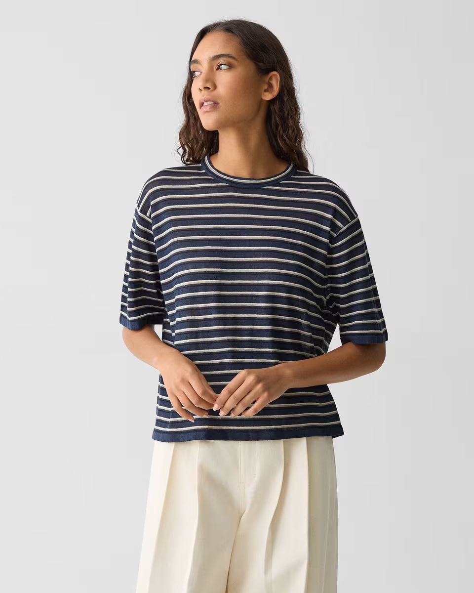Boyfriend Tee in Linen-Blend