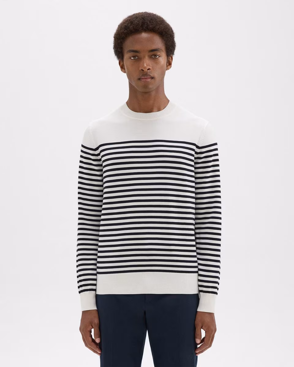 Striped Crewneck Sweater in Merino Wool