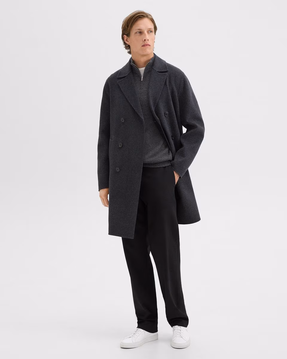 Double-Breasted Coat in Double-Face Wool-Cashmere
