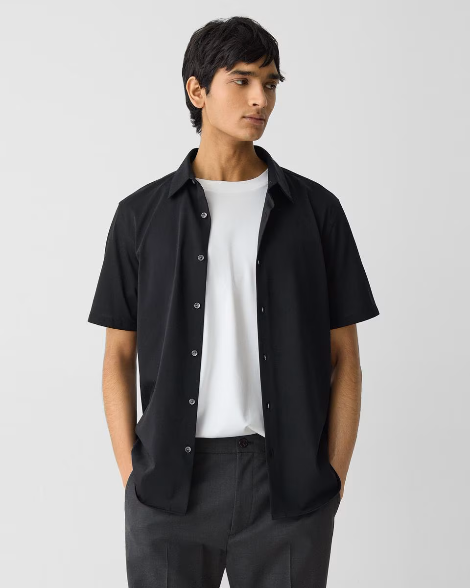Irving Short-Sleeve Shirt in Structure Knit