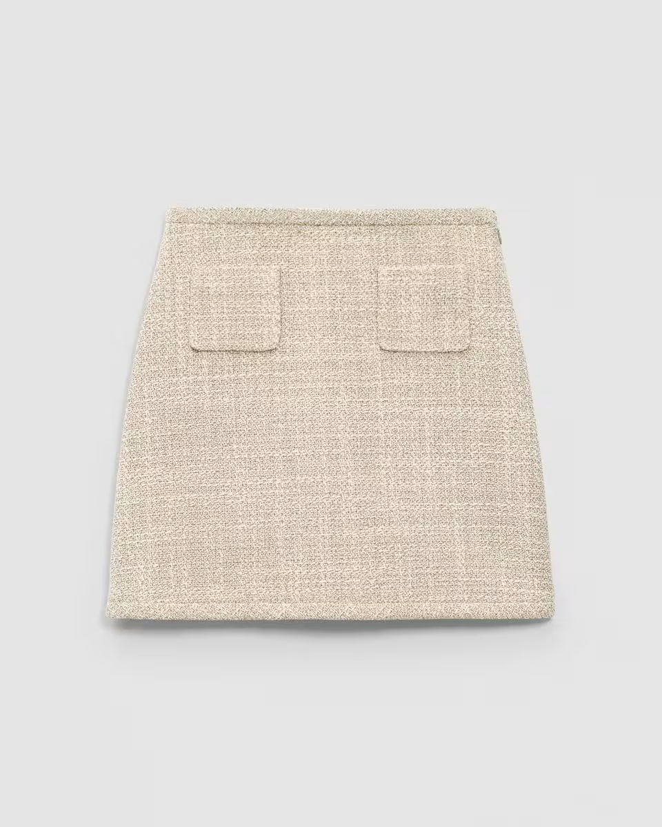 A-Line Mini Skirt in Texture Tweed