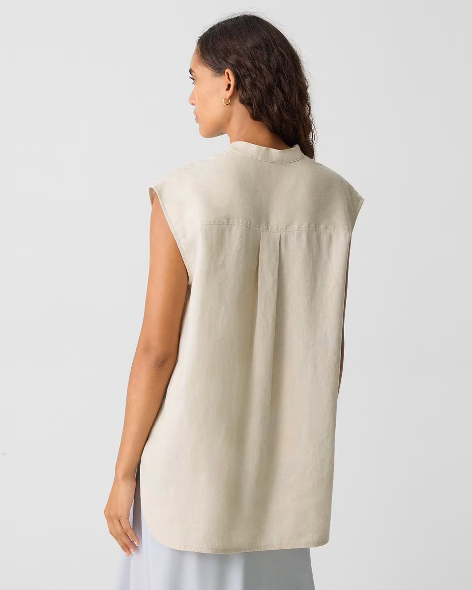 Boxy Tunic Top in Relaxed Linen