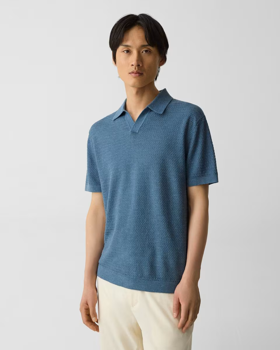 Brenan Polo Shirt in Pacific Linen