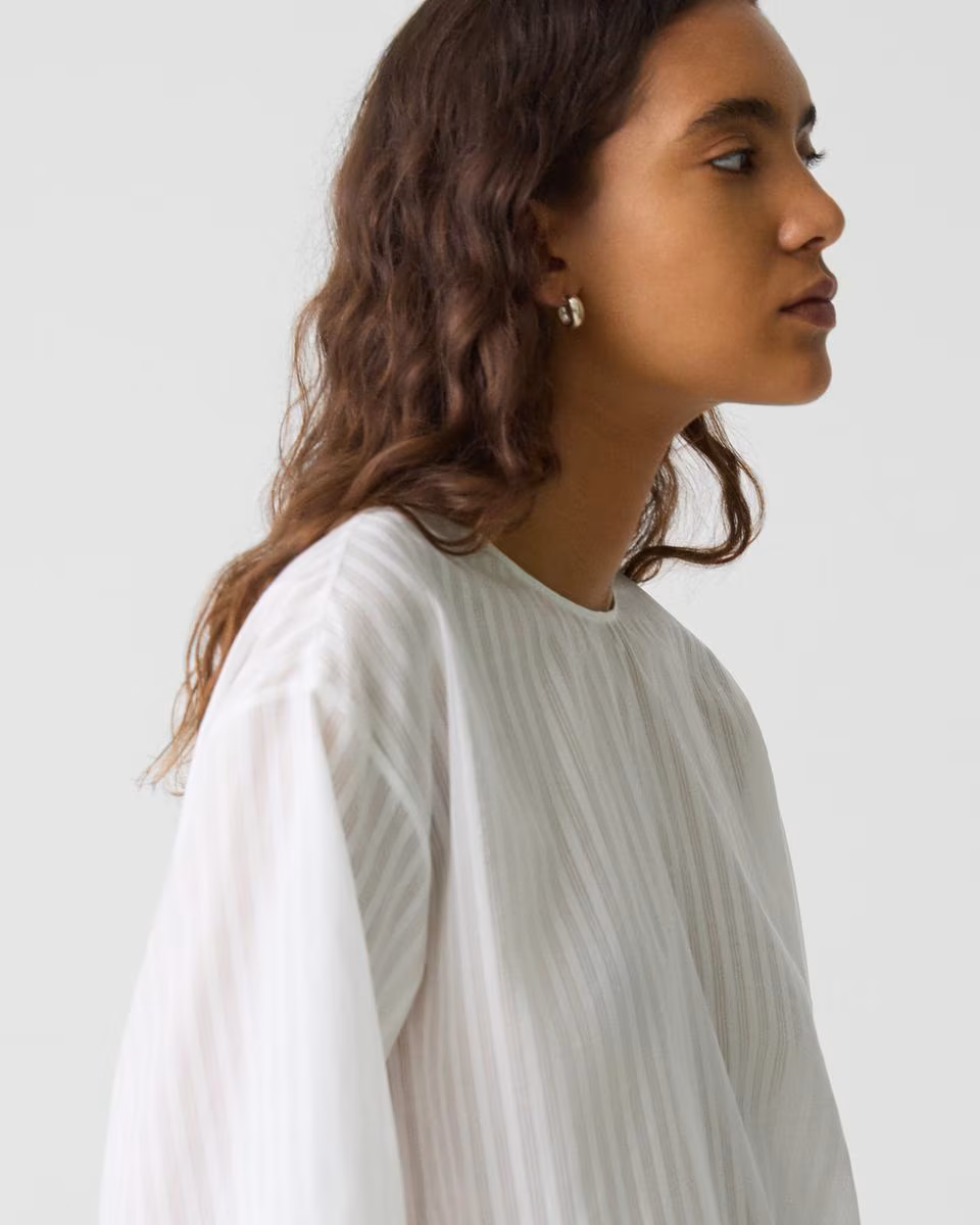 Boxy Tee in Linear Cotton