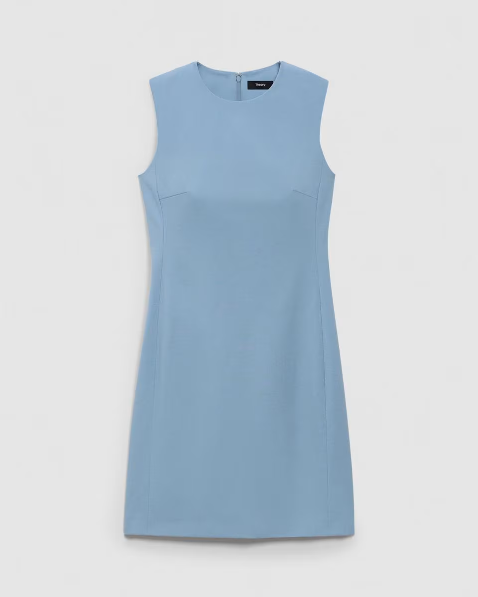 Sleeveless Fitted Dress in Good Wool