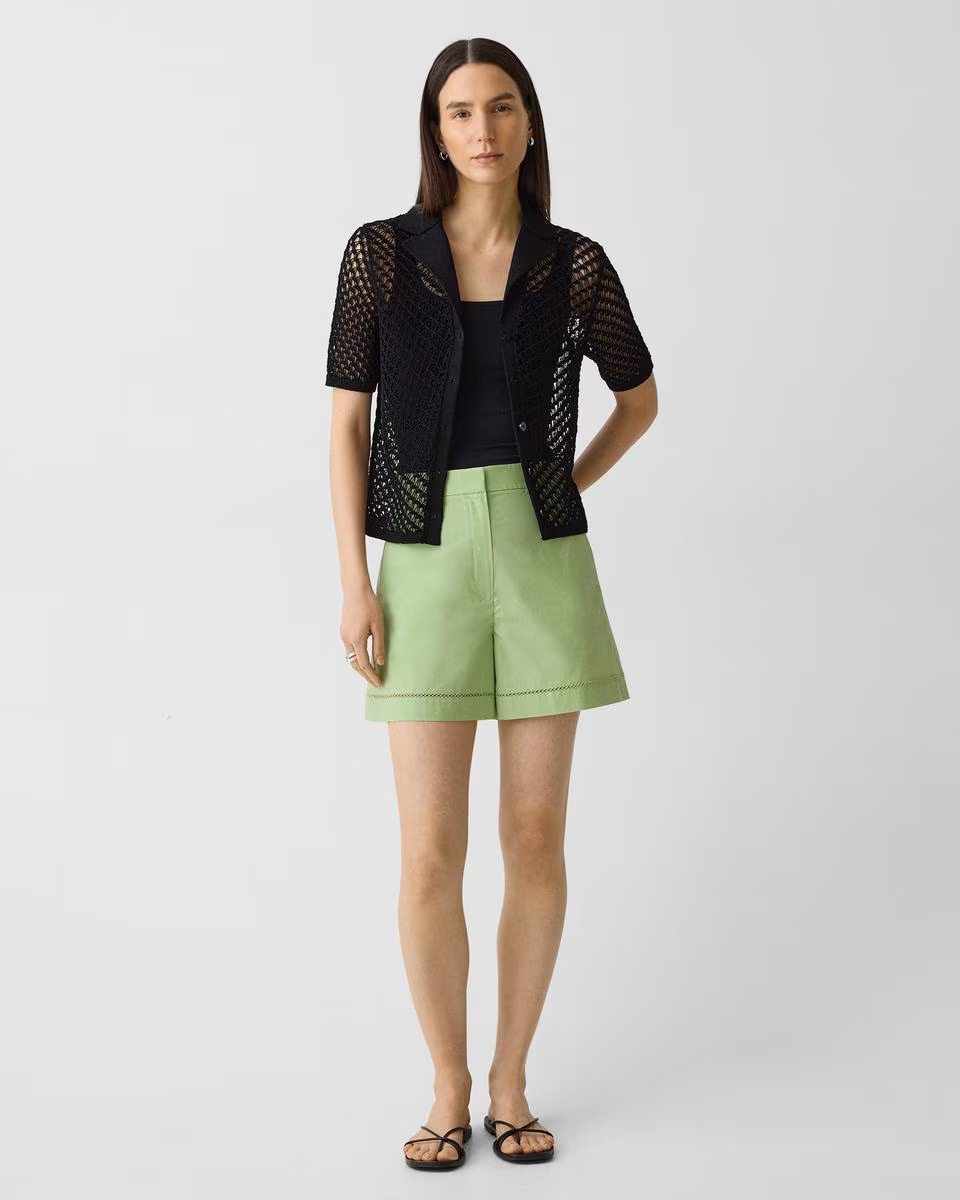 Eyelet Short in City Poplin