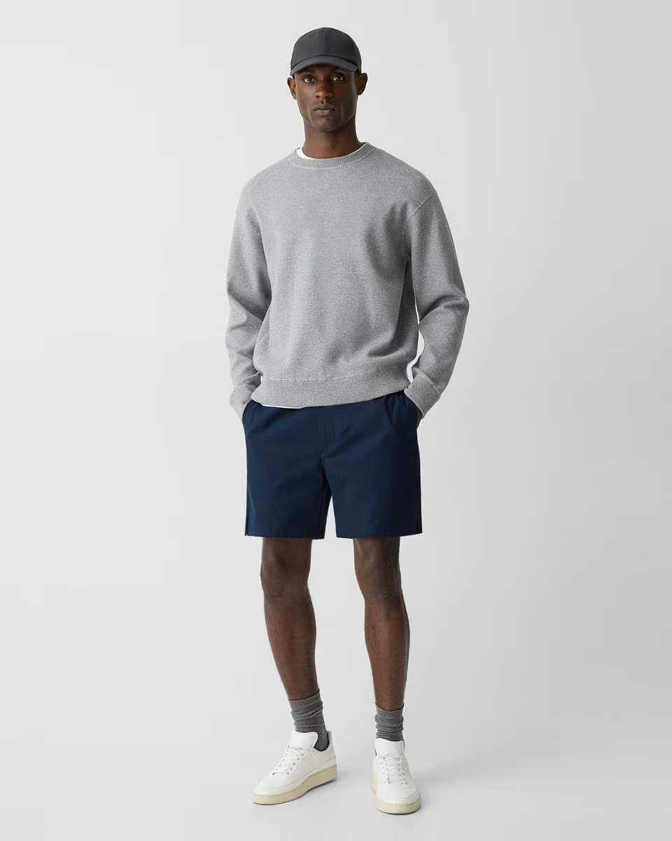 Drawstring Short in Stretch Cotton Canvas