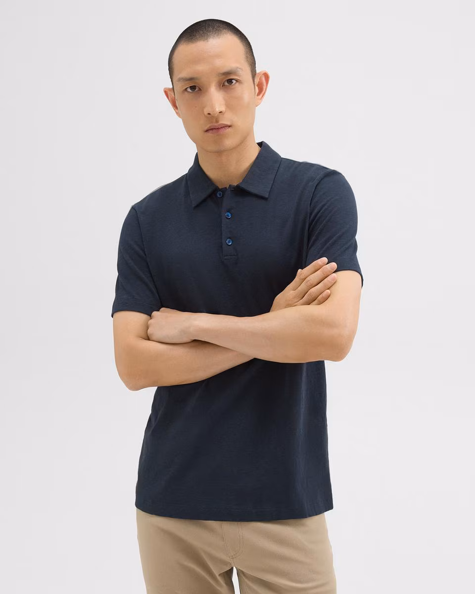 Bron Polo Shirt in Cosmos Slub Cotton