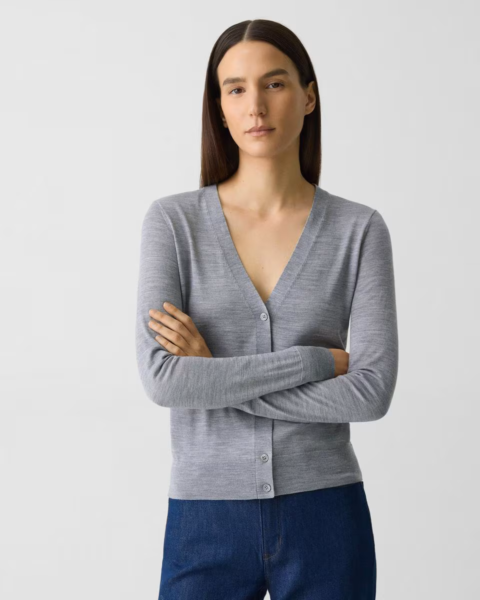 V-Neck Cardigan in Regal Wool