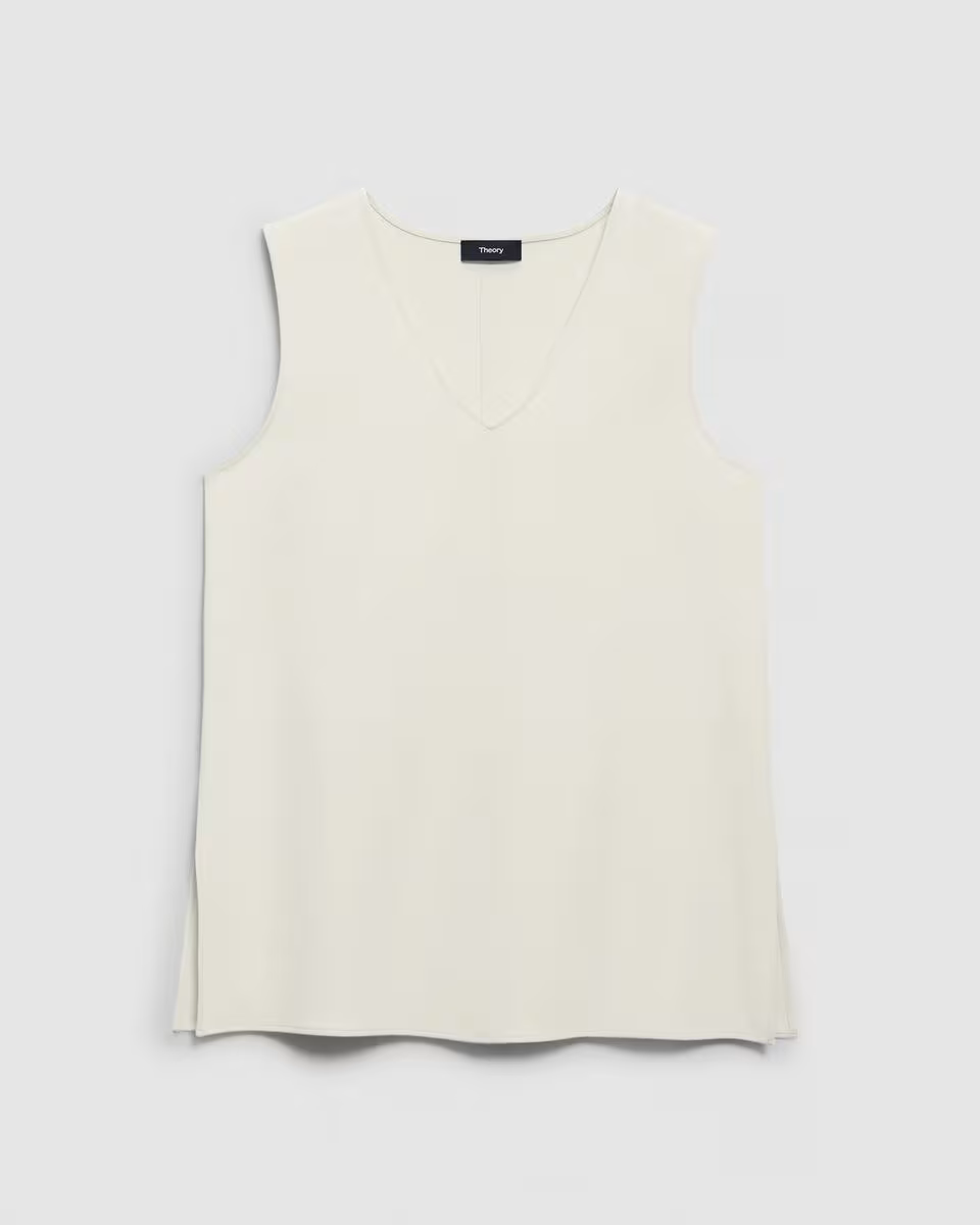 V-Neck Blouse in Admiral Crepe