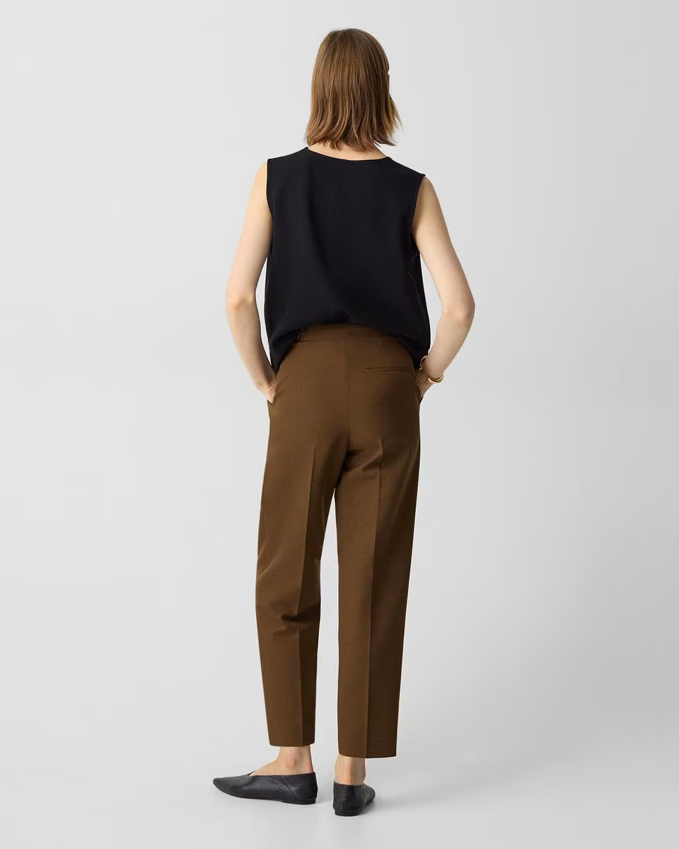 Tapered High-Rise Pant in Wool-Blend