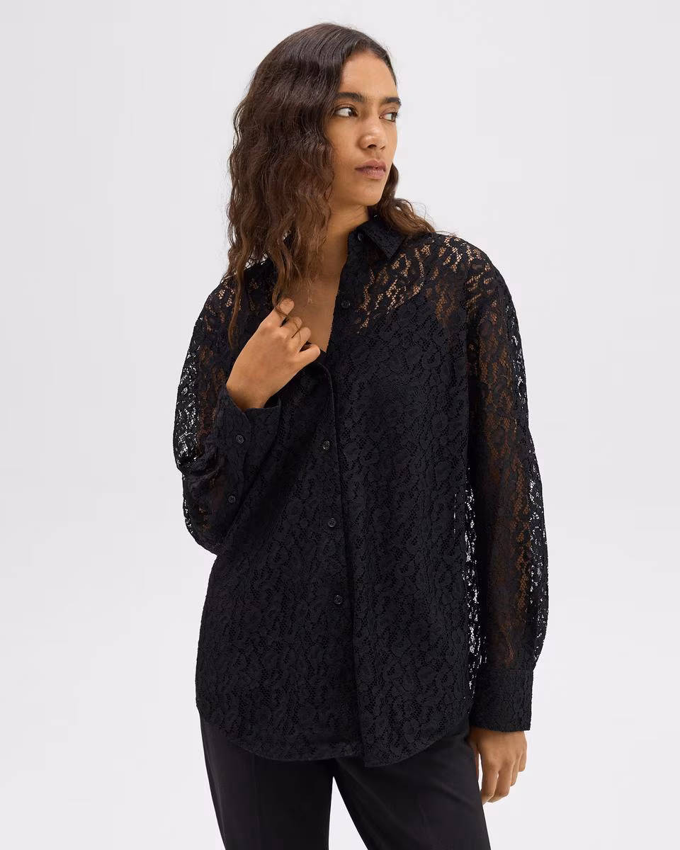 Boyfriend Shirt in Leopard Lace