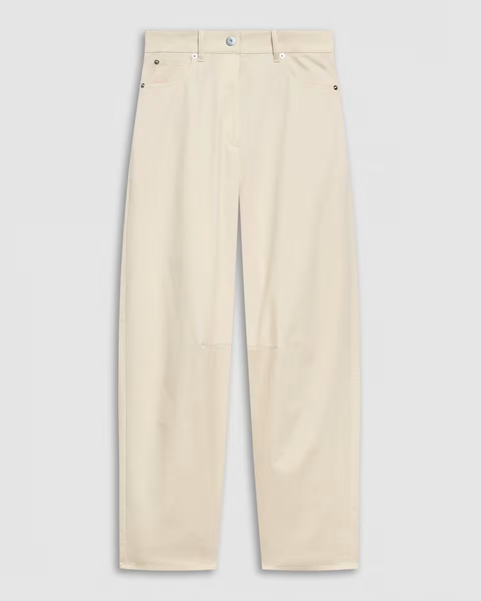 Cropped Barrel Pant in Cotton Twill