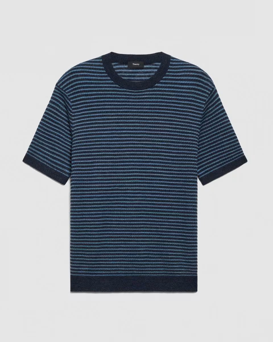 Striped Tee in Pacific Linen