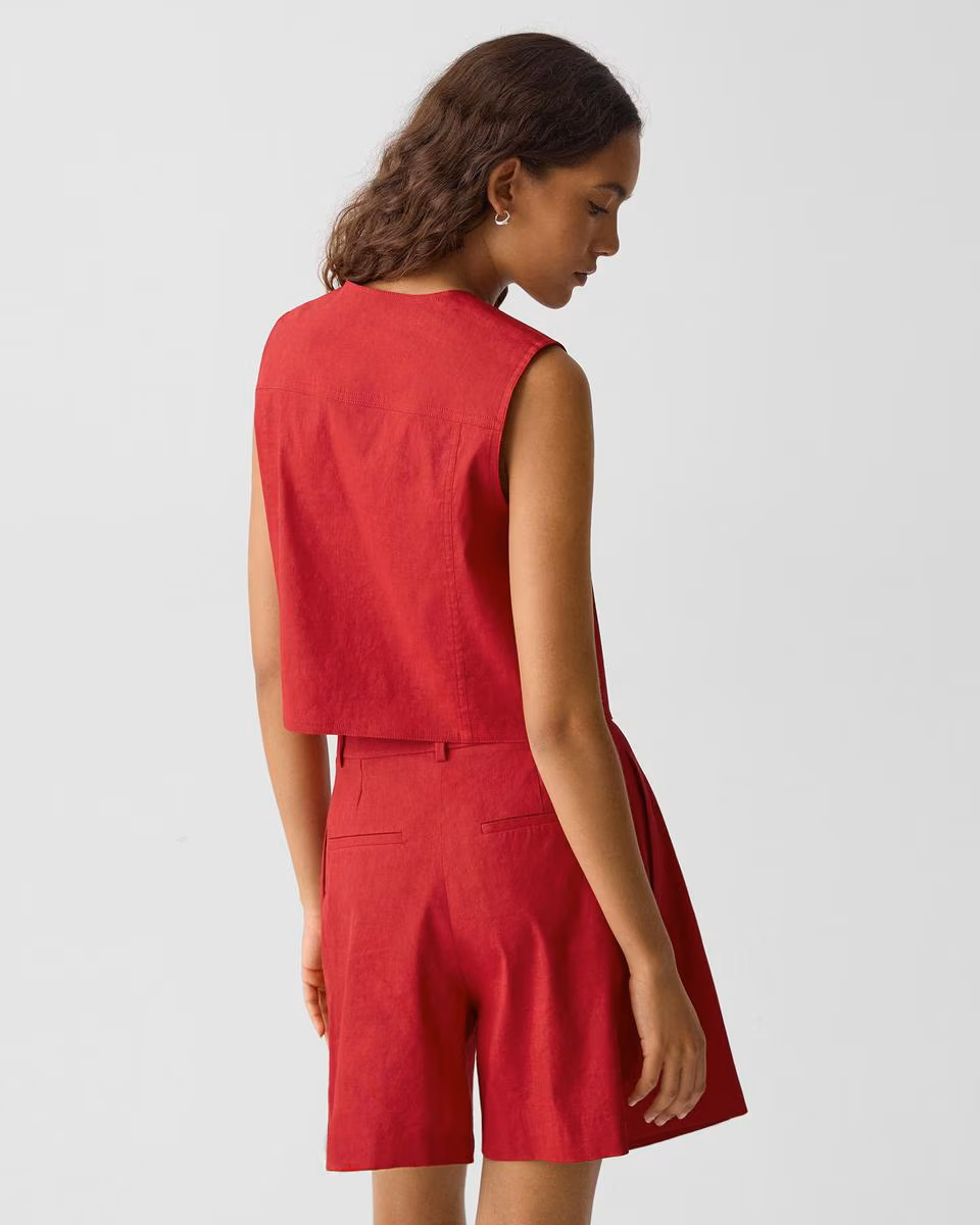 Trucker Vest in Good Linen