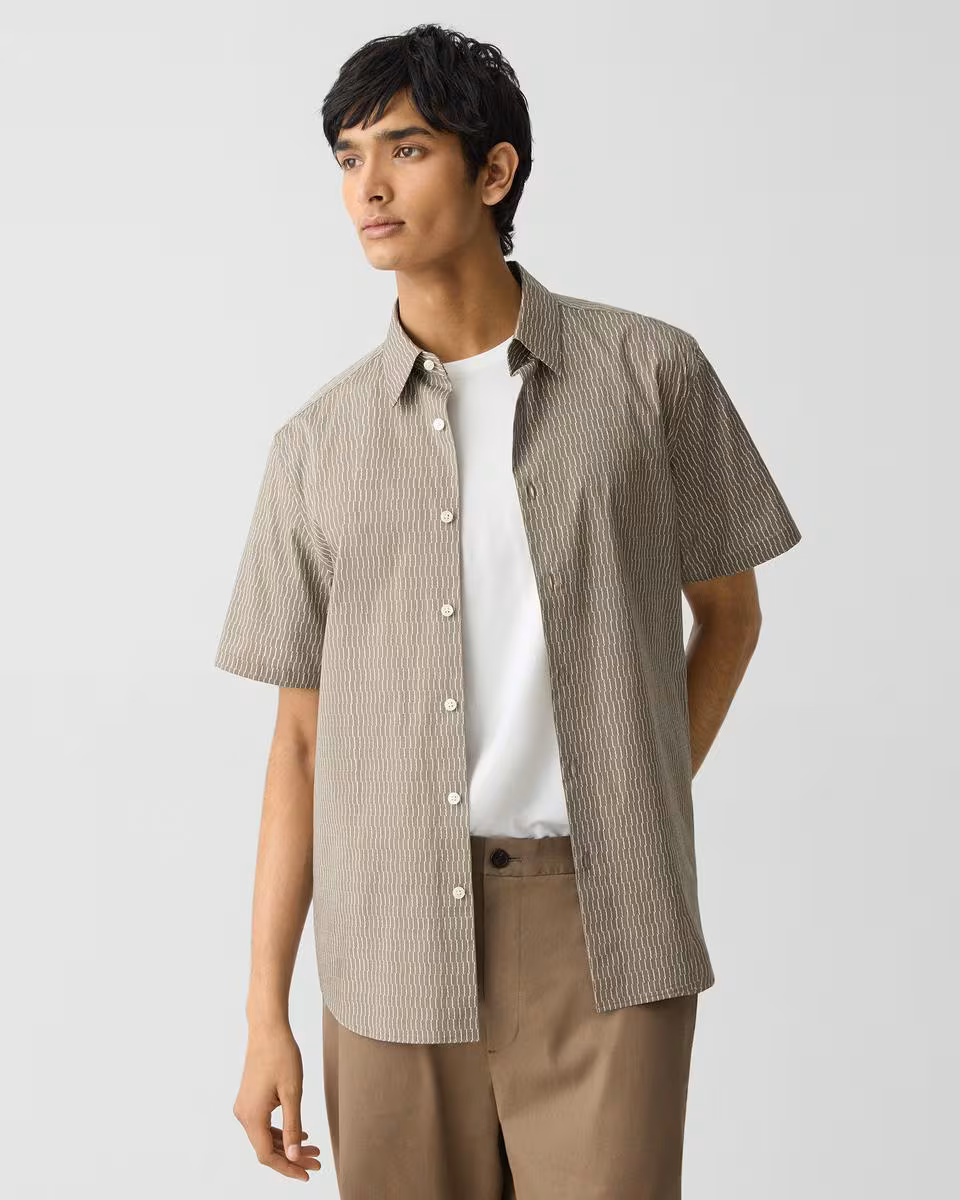 Irving Short-Sleeve Shirt in Stretch Cotton
