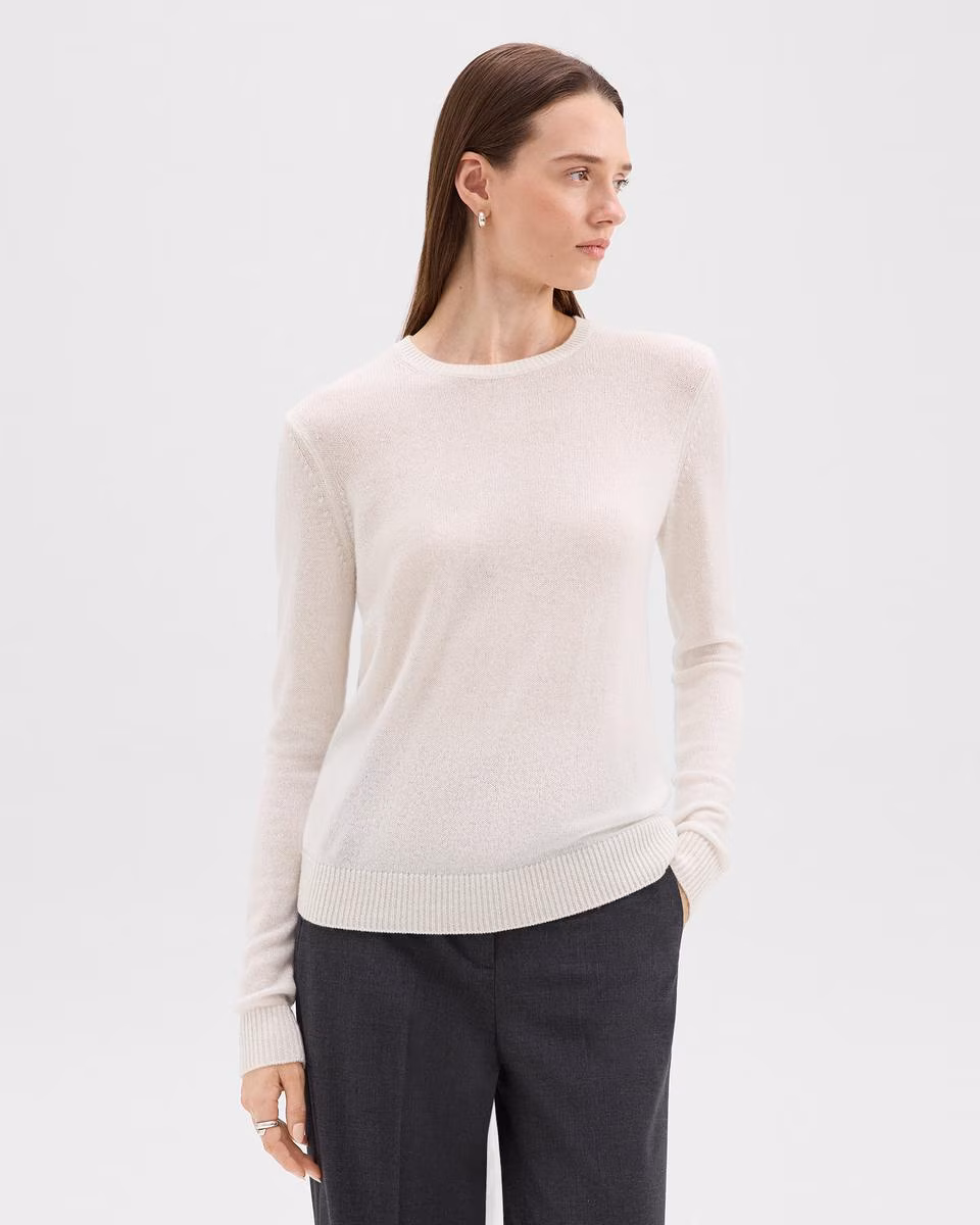 Crewneck Sweater in Feather Cashmere